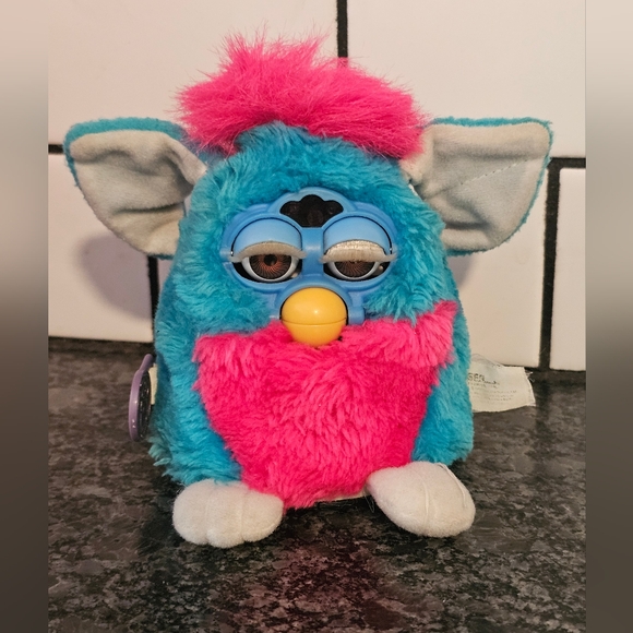 Vtg Furby Clown Baby Blue Pink Tiger Electronics Tested Brown